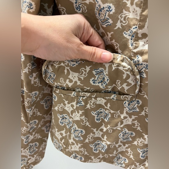 Banana Republic Floral Cotton Blazer M Ruffle Collar Romantic Jacket - Picture 5 of 6